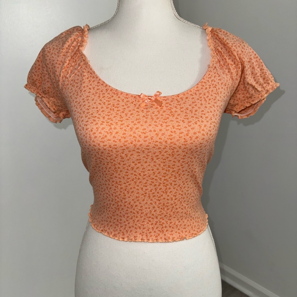 American Eagle Cropped Blouse with‎ Bow
